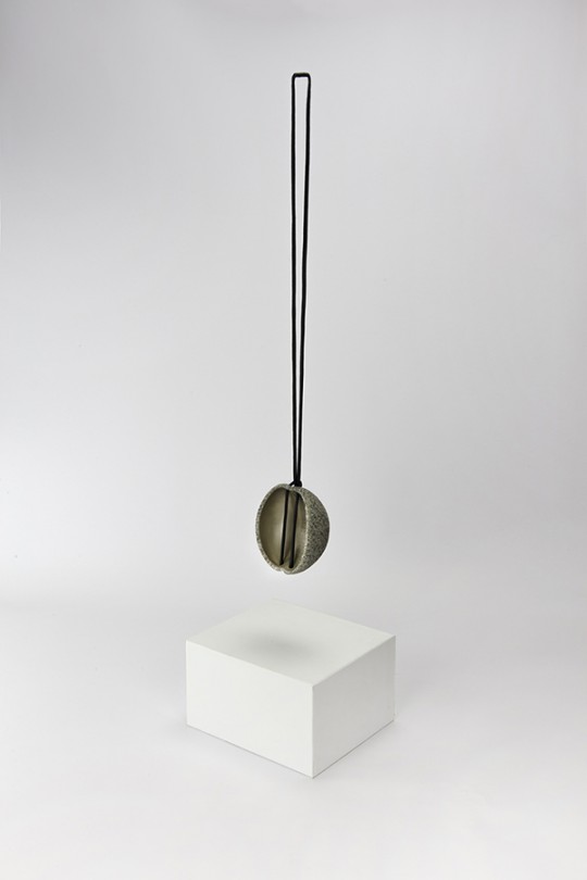 In collaboration with Klein & Becker GmbH & Co. Pendant. 2015. Mold G1. Granite, Silver. Stone Cutting, CNC Machining, electroforming. 100x85x65 mm 160gr.