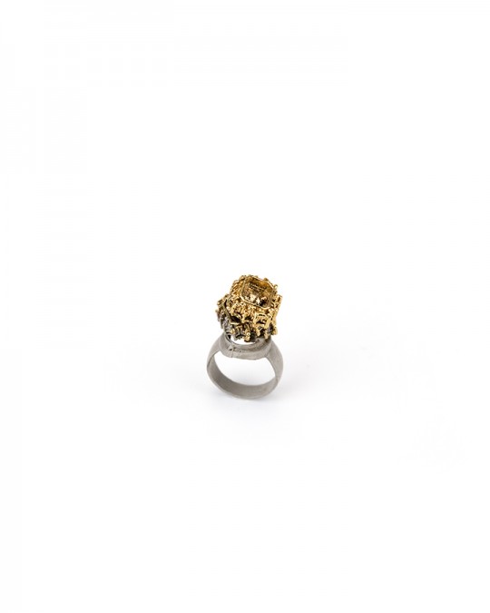 Ring. 2013 Silver, copper, gold. Lost wax casting, electroforming. 30x25x15mm
