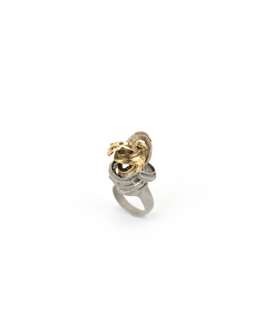 Ring. 2013 Silver, copper, gold. Lost wax casting, electroforming. 40x25x20mm