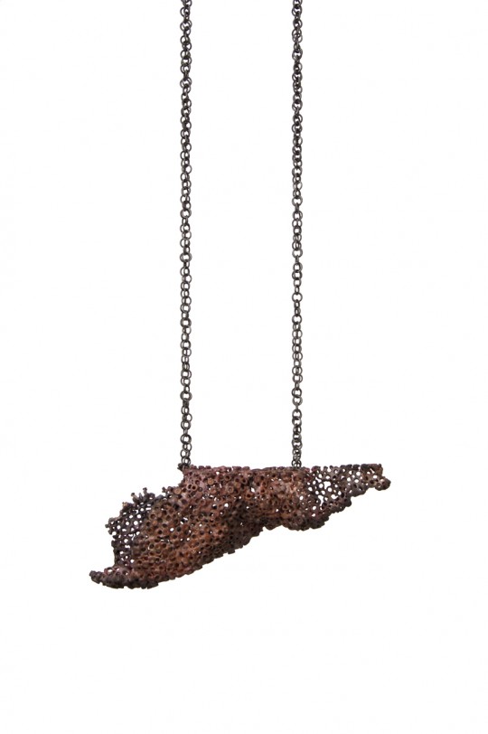 Revival 7. 2012. Necklace. Copper, iron. Electroforming. 490x175x41mm. 81,1gr